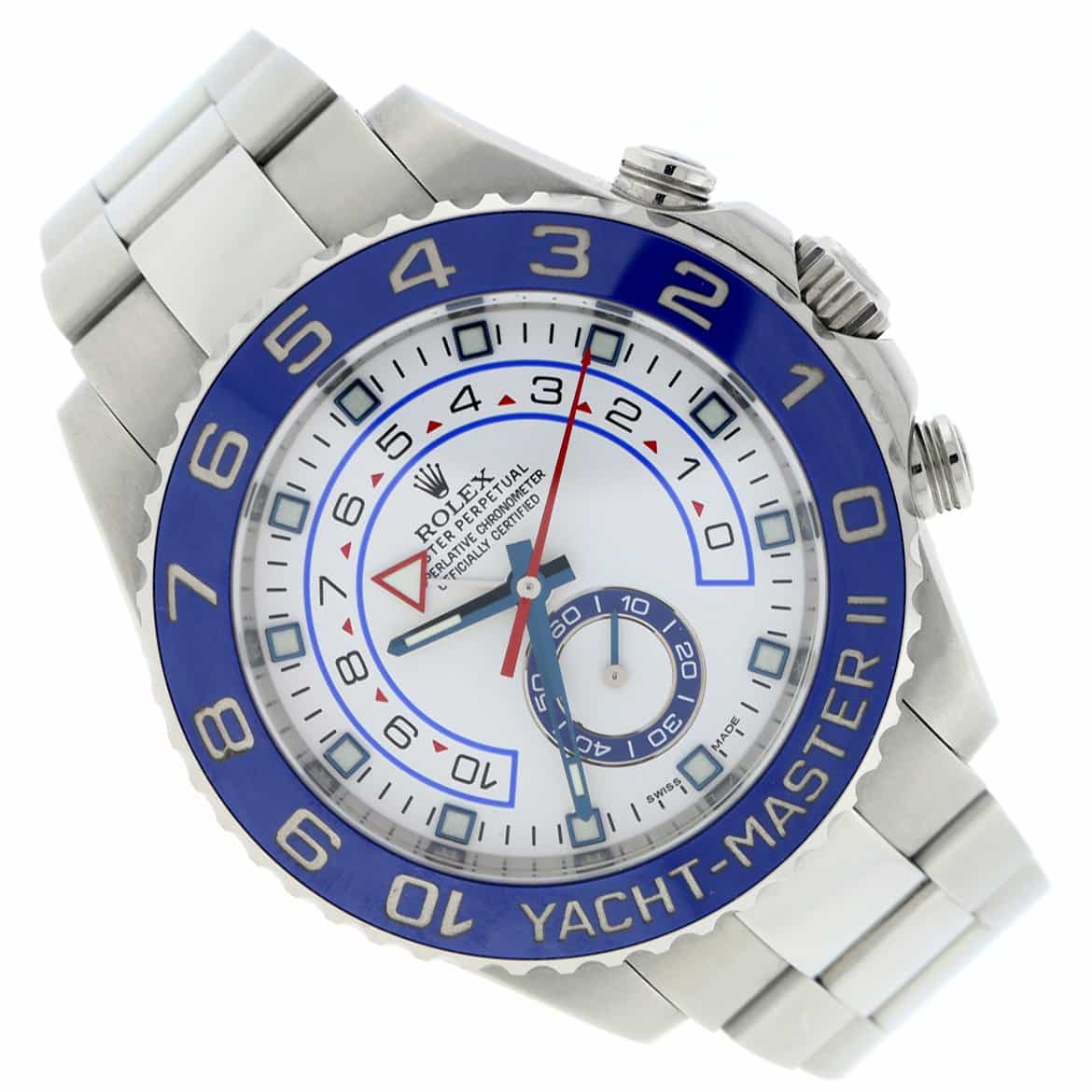 Rolex Yacht-Master II White Dial Blue Ceramic Bezel 44MM Automatic Stainless Steel Mens Watch 116680 - Image 4