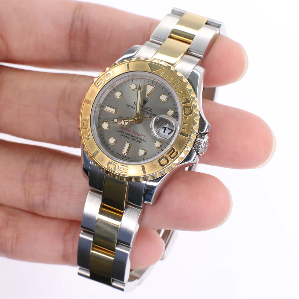 Rolex Yacht-Master Ladies 29MM 2-Tone Yellow Gold/Steel Watch with Silver Dial 69623 - Image 6