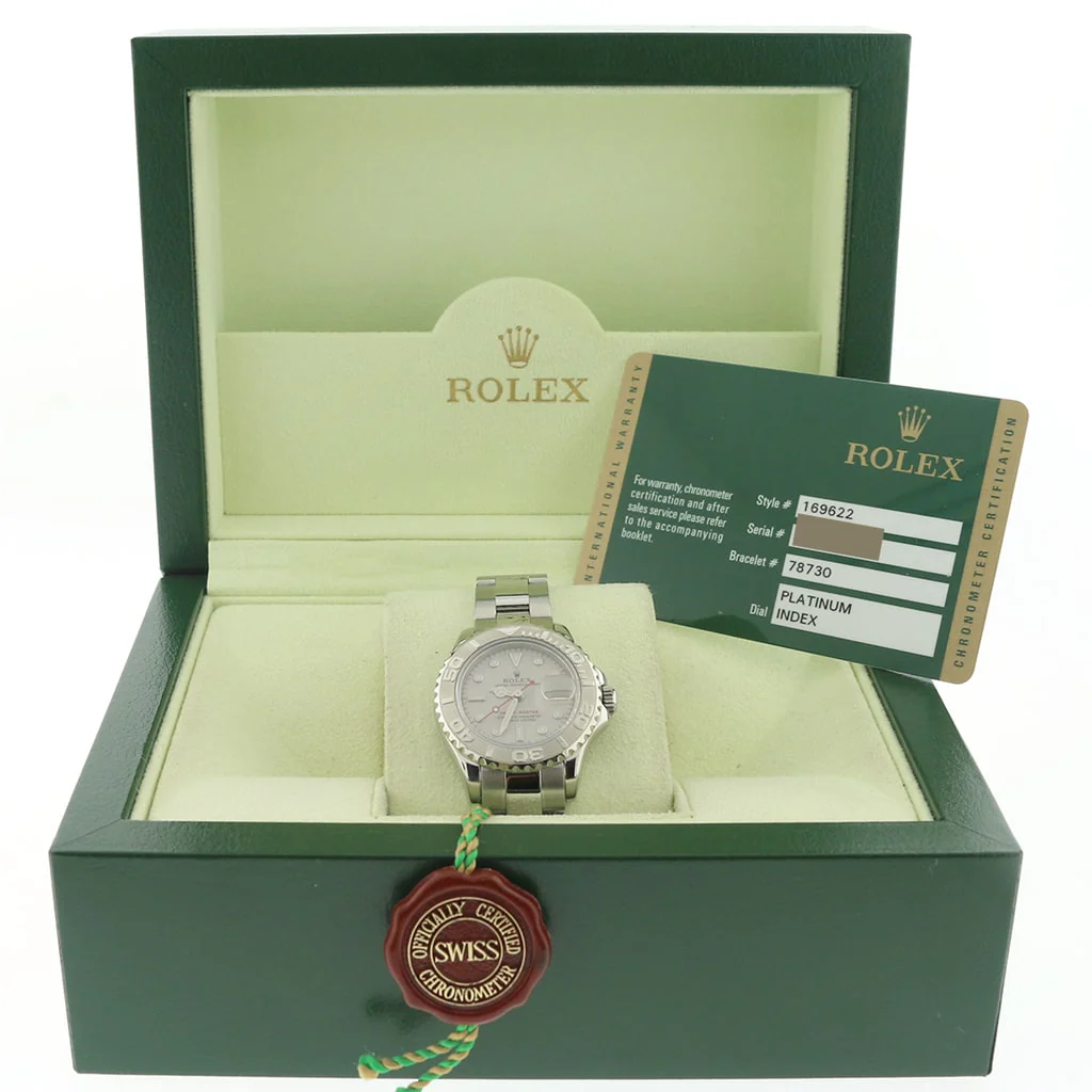 Rolex Yacht-Master Ladies Platinum Dial & Bezel 29MM Automatic Stainless Steel Oyster Watch 169622 - Image 3