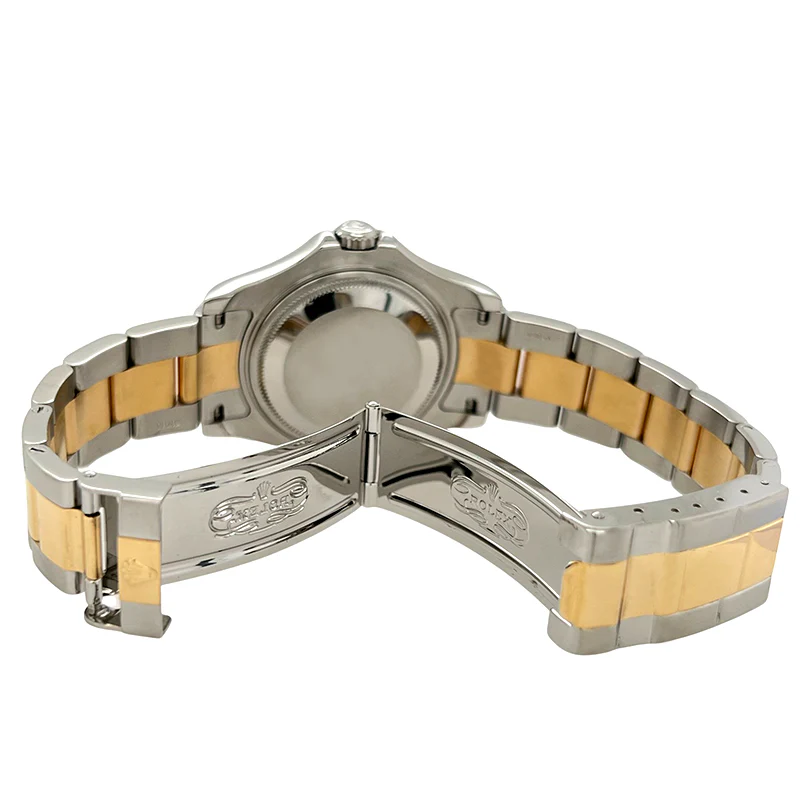 Rolex Yacht-Master Midsize 35mm White Dial Yellow Gold Steel Watch 168623 - Image 5
