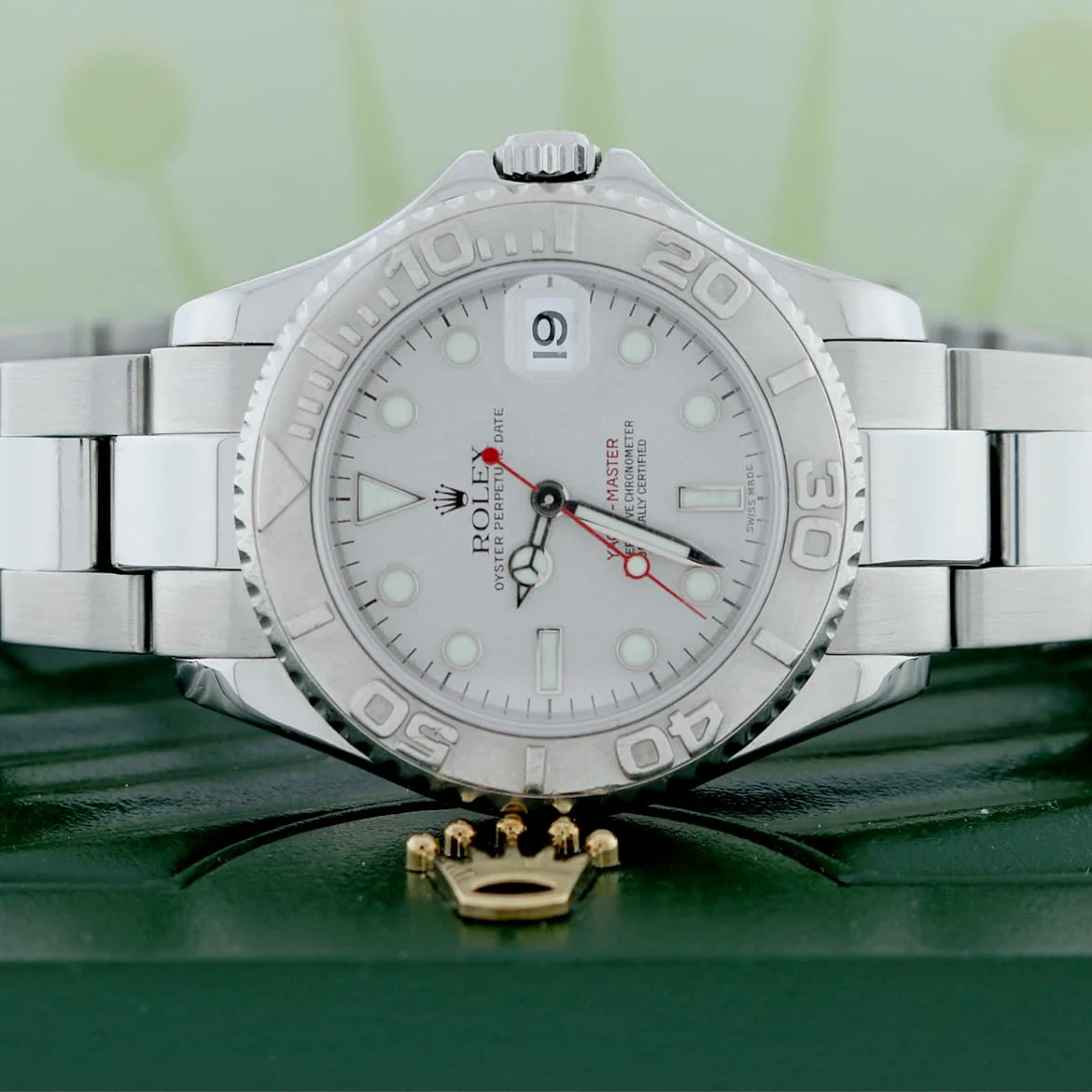 Rolex Yacht-Master Midsize Platinum Dial & Bezel 35MM Automatic Stainless Steel Watch 168622 - Image 2