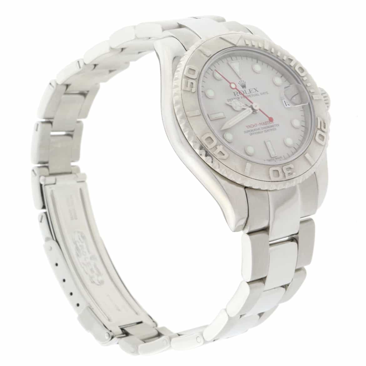 Rolex Yacht-Master Midsize Platinum Dial & Bezel 35MM Automatic Stainless Steel Watch 168622 - Image 4