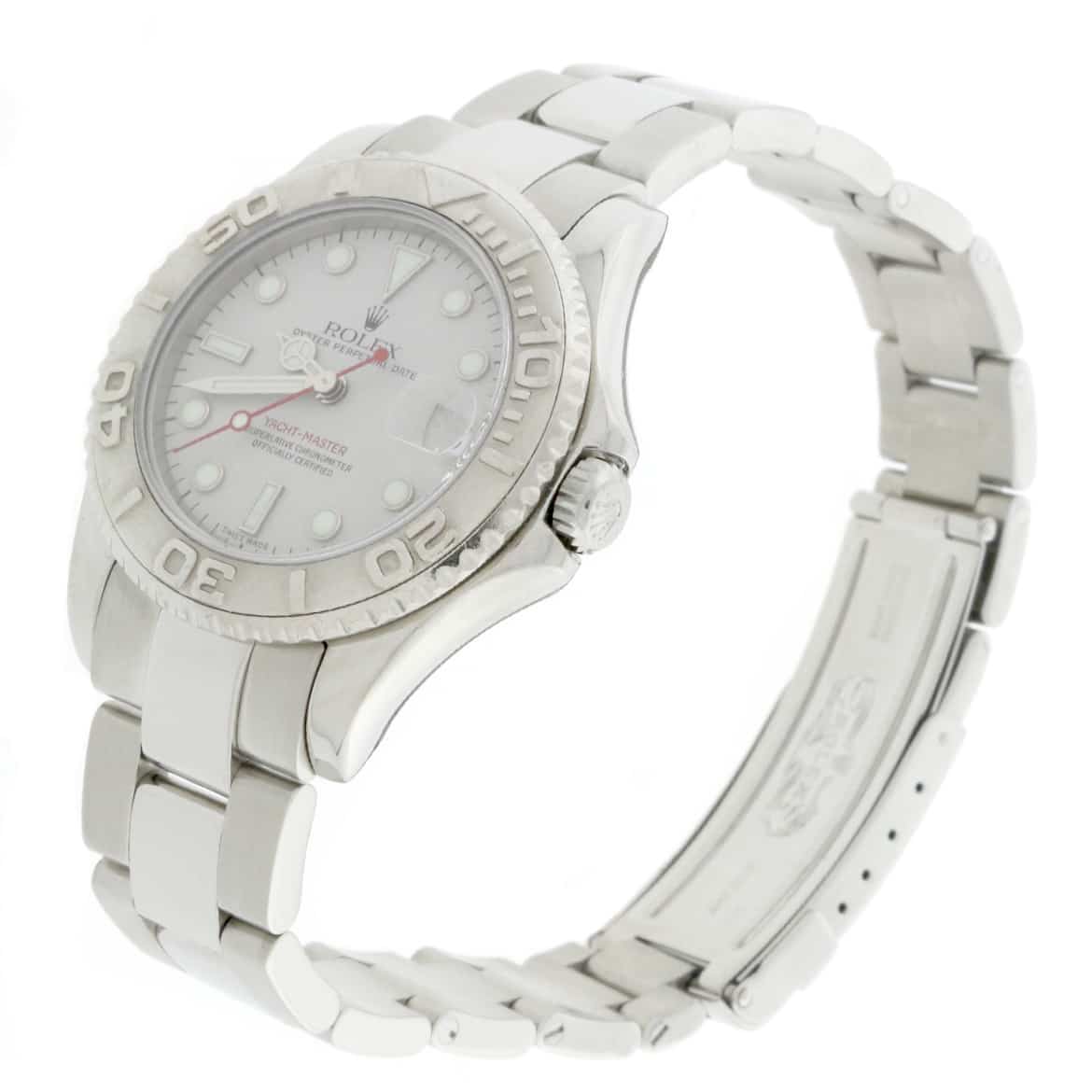 Rolex Yacht-Master Midsize Platinum Dial & Bezel 35MM Automatic Stainless Steel Watch 168622 - Image 5