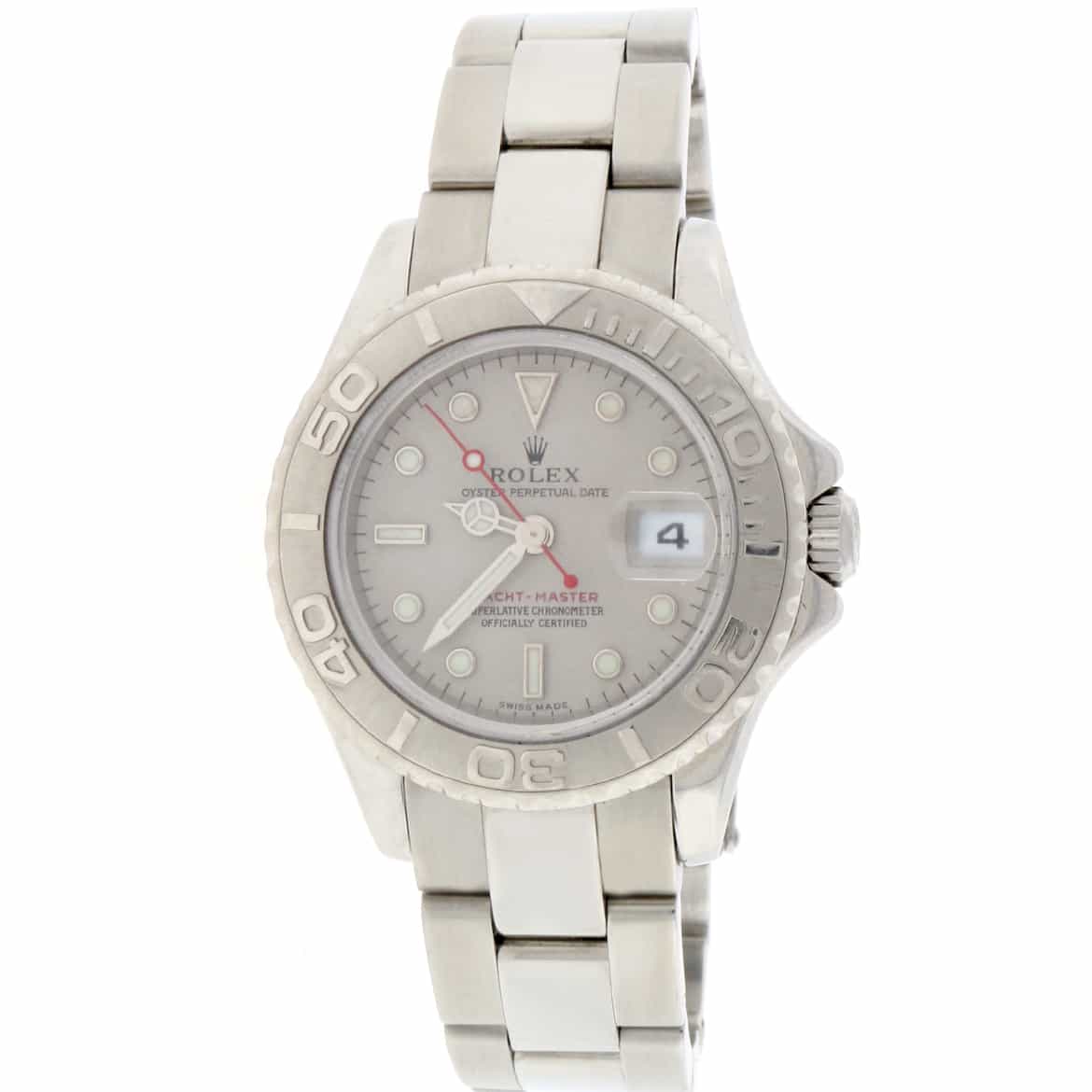 Rolex Yacht-Master Ladies Platinum Dial & Bezel 29MM Automatic Stainless Steel Watch 169622