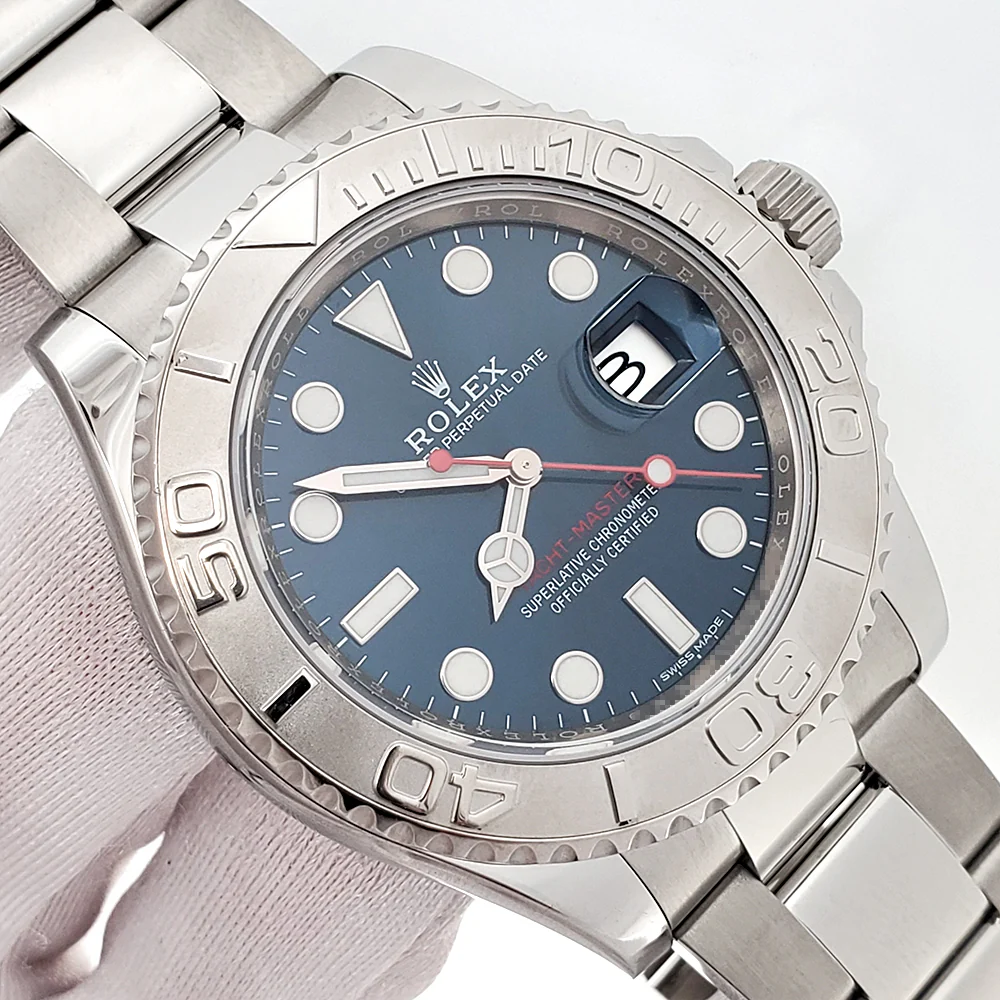 Rolex Yacht-Master Platinum Bezel/Blue Dial Steel 40mm Watch 116622 Box Papers - Image 2