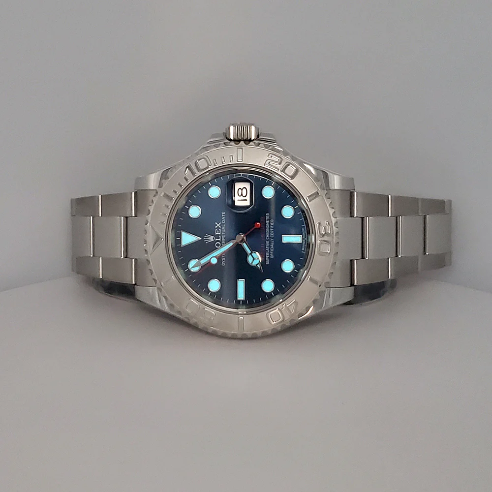 Rolex Yacht-Master Platinum Bezel/Blue Dial Steel 40mm Watch 116622 Box Papers - Image 6
