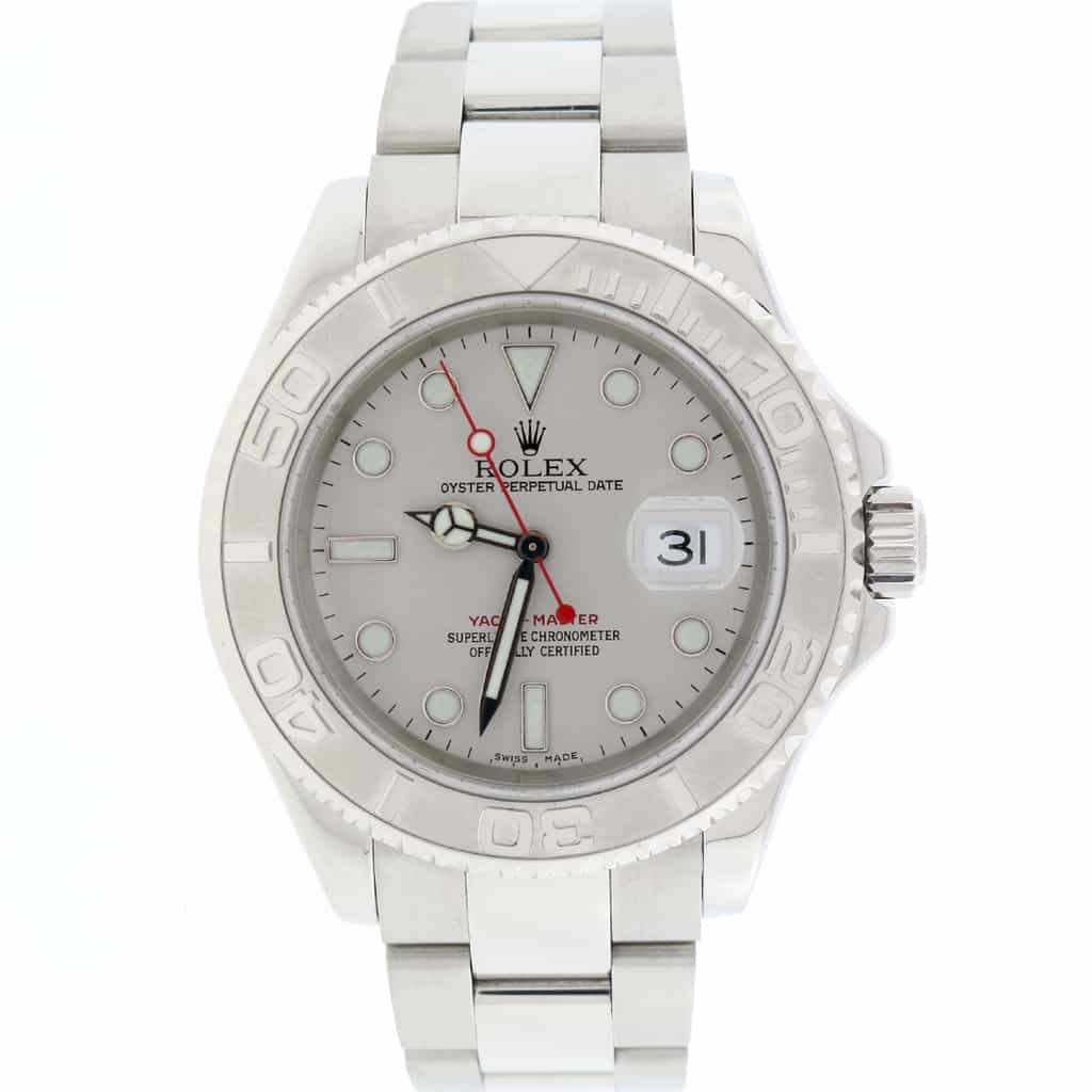 Rolex Yacht-Master Stainless Steel 40MM Platinum Bezel Automatic Oyster Mens Watch 16622