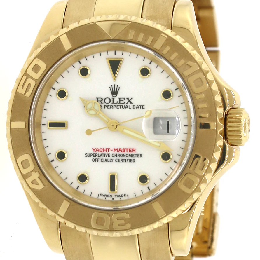 Rolex Yacht-Master Yellow Gold White Dial 40mm Watch 16628 Box&Papers - Image 2