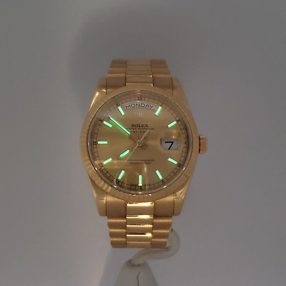 Rolex Yellow Gold President Day-Date 36 Champagne Index Dial Watch 118238 Box Papers - Image 8