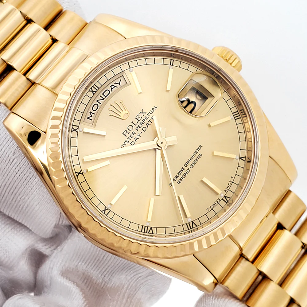 Rolex Yellow Gold President Day-Date Champagne Index Dial 36mm Watch 118238 Box/Papers/Tag - Image 2