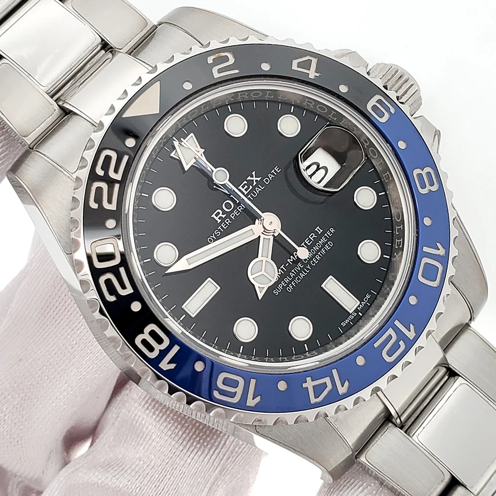 2018 Stickered Rolex GMT-Master II "Batman" Blue/Black Steel Oyster 40mm Watch 116710BLNR Box Papers - Image 2