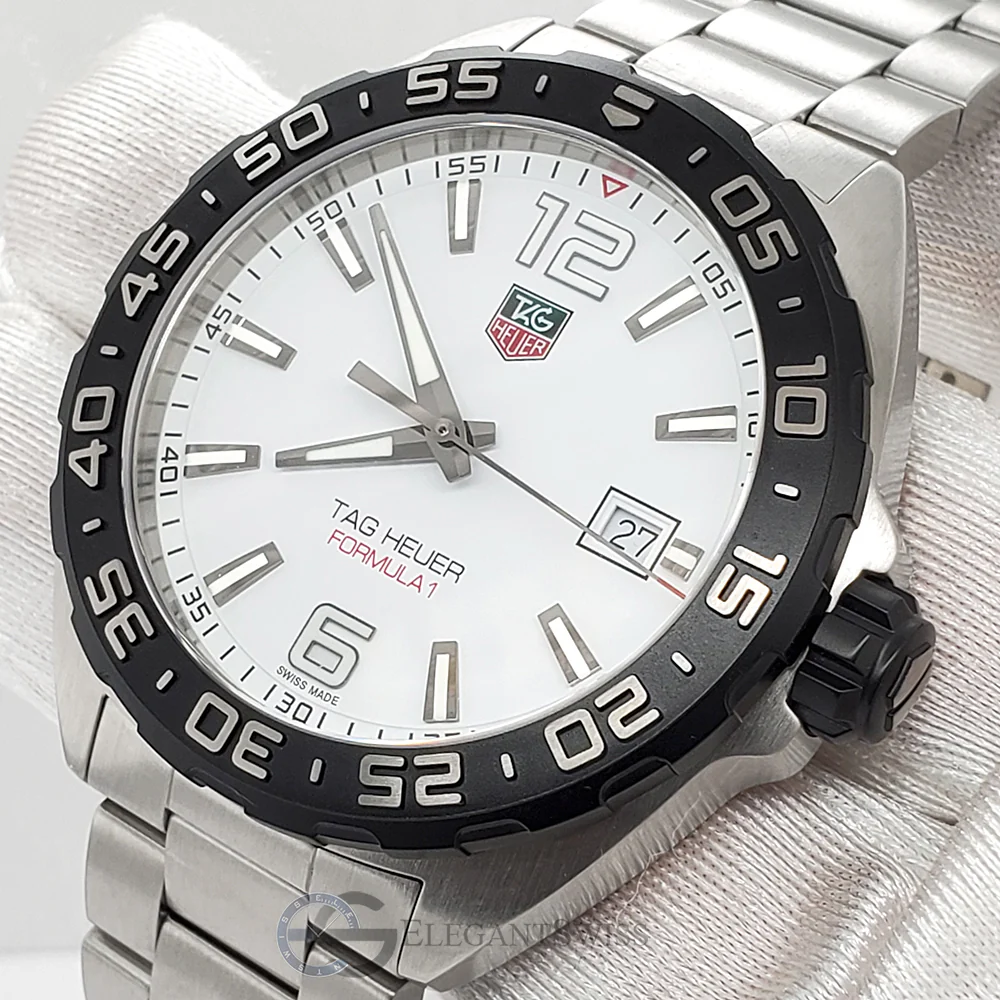 Tag Heuer Formula 1 Date Quartz 41mm White Dial Steel Watch WAZ1111.BA0875
