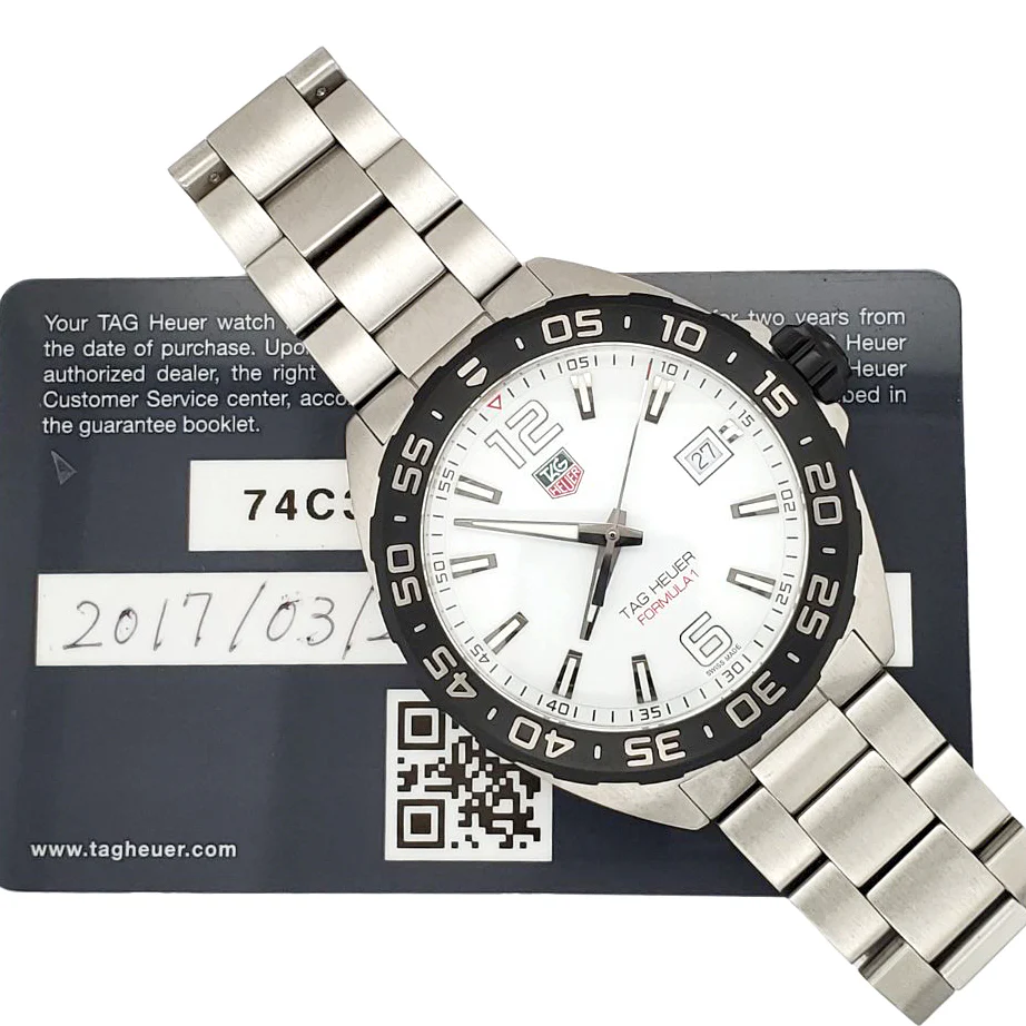 Tag Heuer Formula 1 Date Quartz 41mm White Dial Steel Watch WAZ1111.BA0875 - Image 6