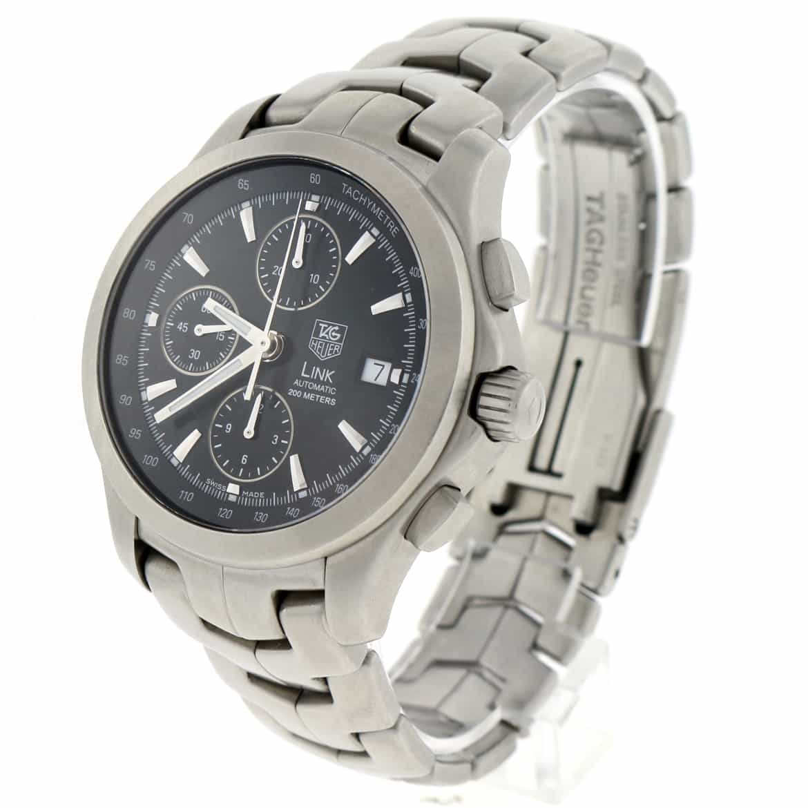 Tag Heuer Link Chronograph Black Dial 42MM Automatic Stainless Steel Mens Watch CJF2110.BA0576 - Image 6