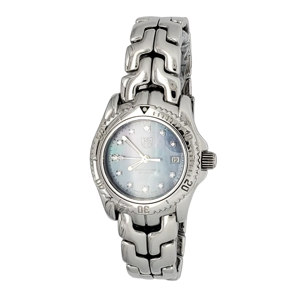 Tag Heuer Link Lady 31mm Blue Mother Of Pearl Diamond Dial Quartz Steel Watch WT131C - Image 3
