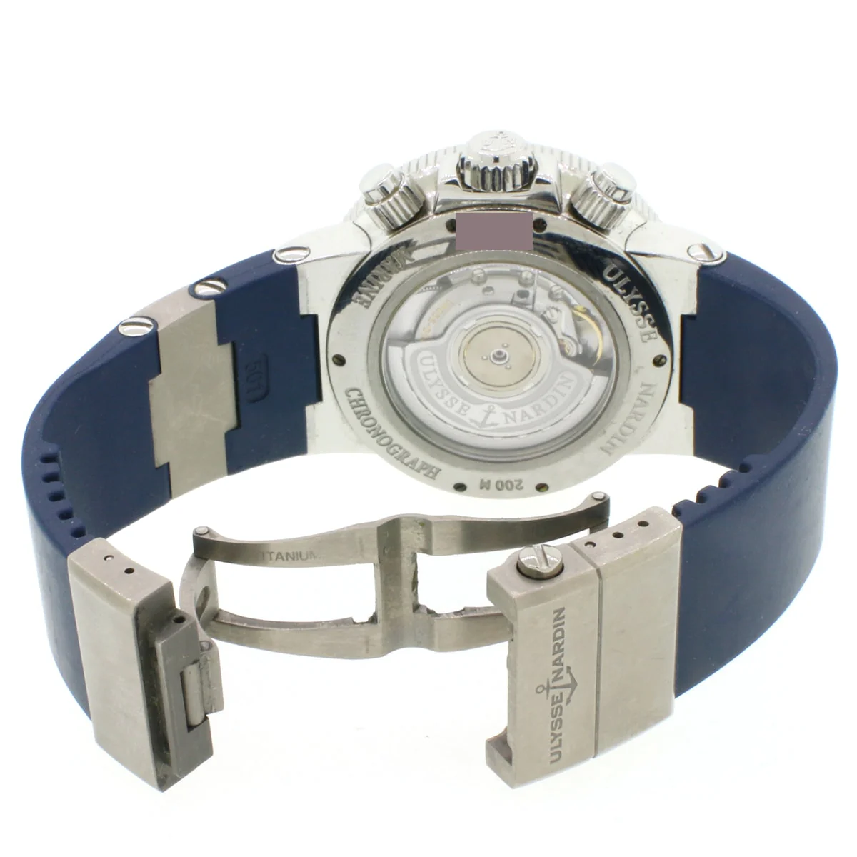 Ulysse Nardin Maxi Marine Blue Chronograph Watch 353-66-3/323 w/Box&Papers - Image 8