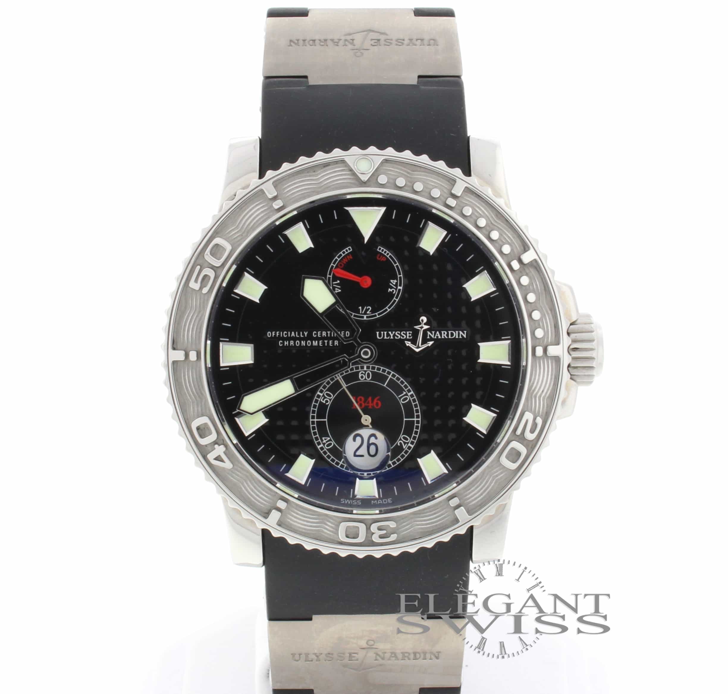 Ulysse Nardin Maxi Marine Diver Chronometer 1846 Rubber Strap Automatic Mens Watch 263-33