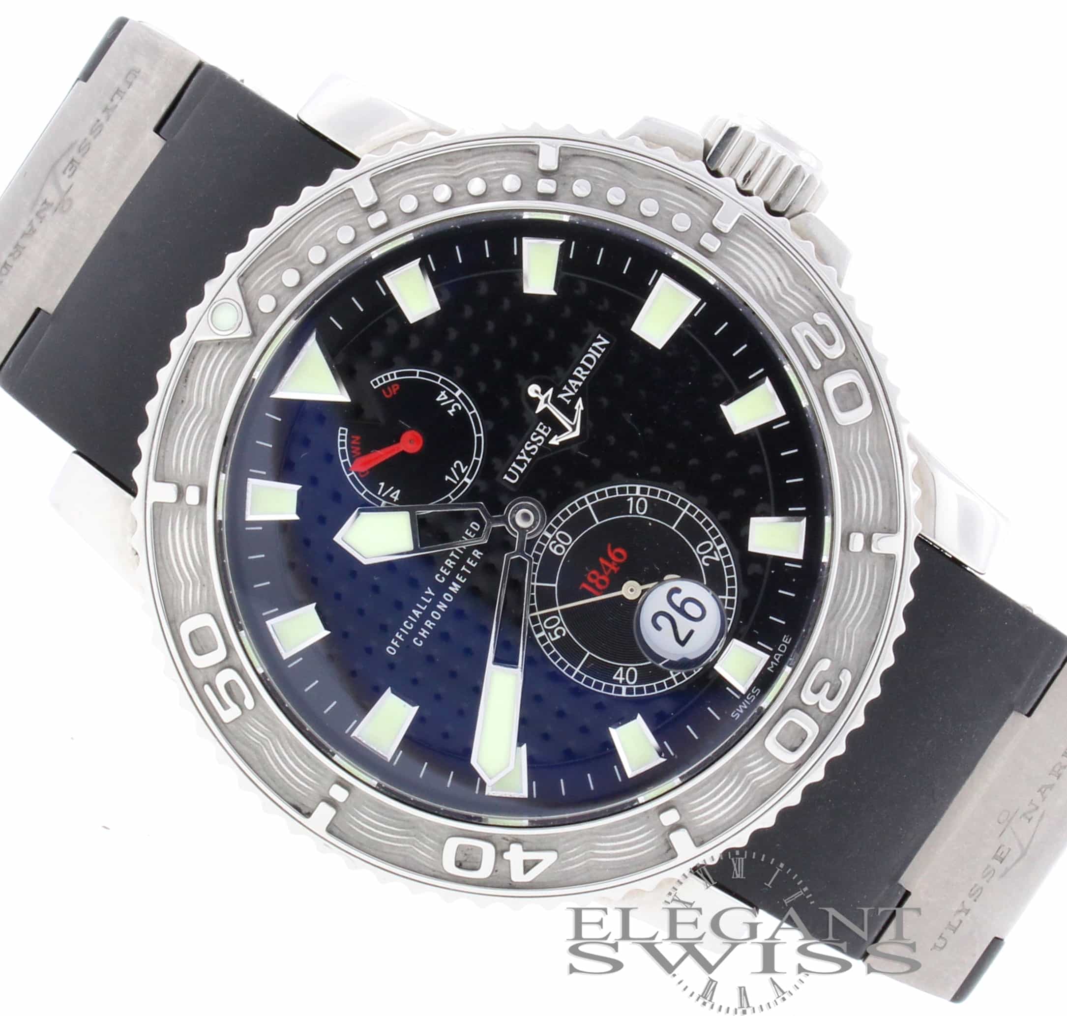 Ulysse Nardin Maxi Marine Diver Chronometer 1846 Rubber Strap Automatic Mens Watch 263-33 - Image 2