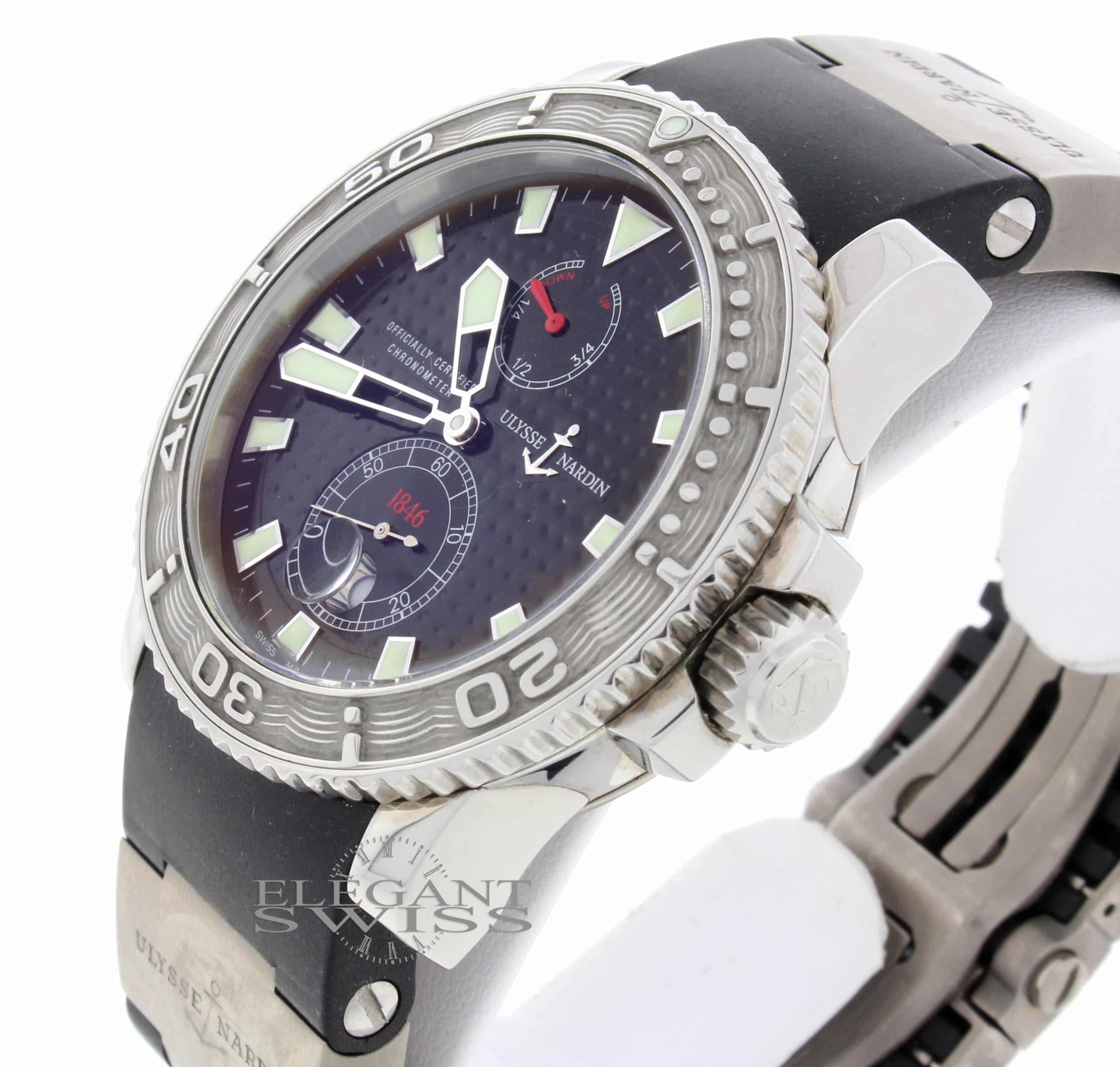 Ulysse Nardin Maxi Marine Diver Chronometer 1846 Rubber Strap Automatic Mens Watch 263-33 - Image 5