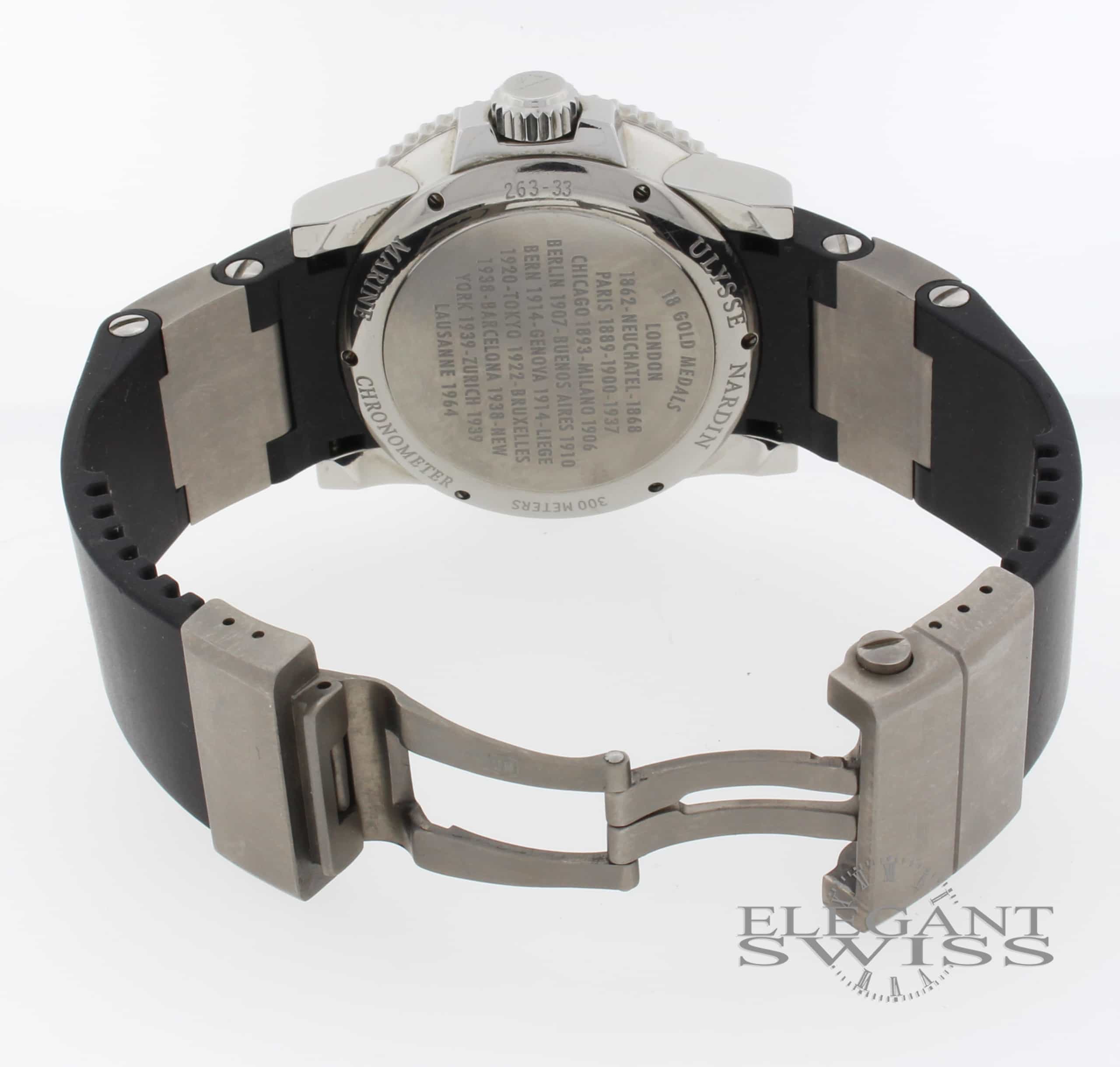 Ulysse Nardin Maxi Marine Diver Chronometer 1846 Rubber Strap Automatic Mens Watch 263-33 - Image 9