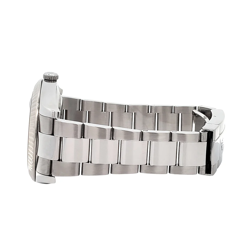 Undated Rolex Datejust II 116334 Blue Roman Dial White Gold Fluted Bezel Steel 41mm Watch Box Papers - Image 5