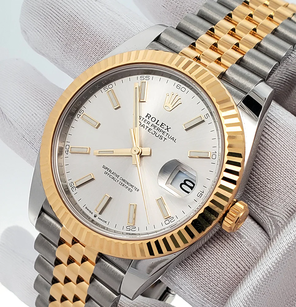 Unworn 2021 Rolex Datejust 41 126333 Silver Index 2-Tone Yellow Gold/Steel Jubilee Watch Box Papers - Image 2