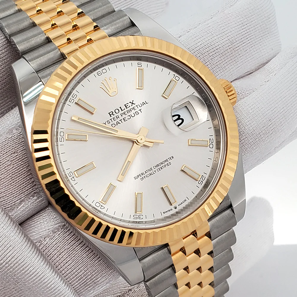Unworn 2021 Rolex Datejust 41 126333 Silver Index 2-Tone Yellow Gold/Steel Jubilee Watch Box Papers - Image 3