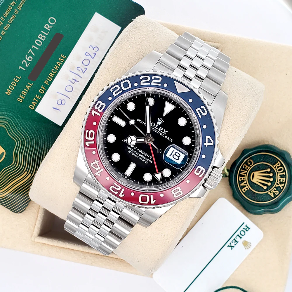 Unworn 2023 Rolex GMT-Master II 40mm Pepsi Red/Blue Steel Jubilee Watch 126710BLRO Box/Papers/Tag - Image 4