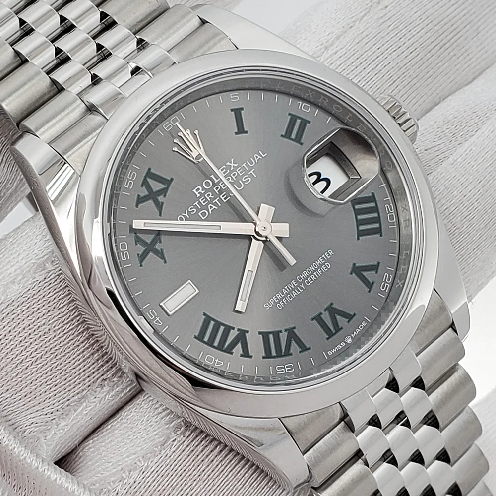 Unworn 2024 Rolex Datejust 36mm 126200 Wimbledon Slate Steel Jubilee Watch Box Papers - Image 3