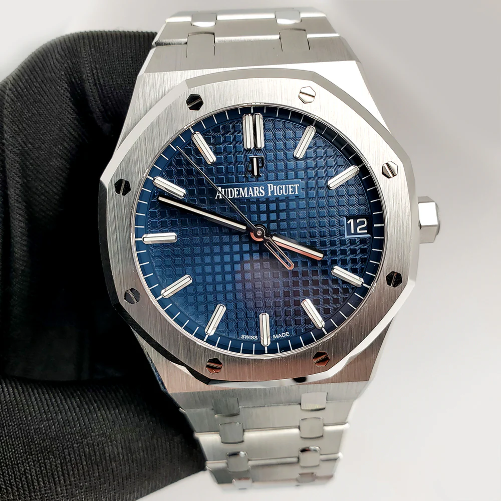 Unworn Audemars Piguet Royal Oak 41mm Blue Dial Steel 15500 Watch Box Papers - Image 6