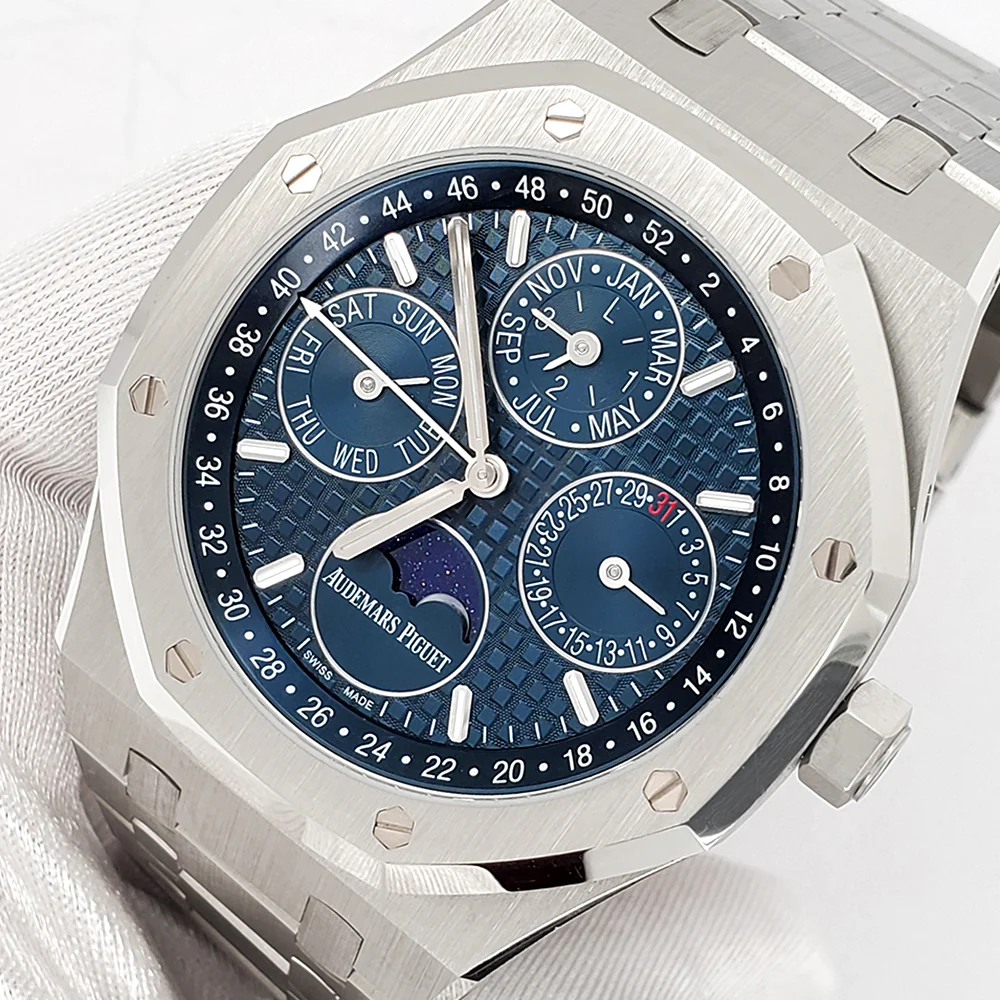 Unworn Audemars Piguet Royal Oak Quantieme Perpetual Calendar 41MM Stainless Steel Watch 26574ST.OO.1220ST.02 Box Papers