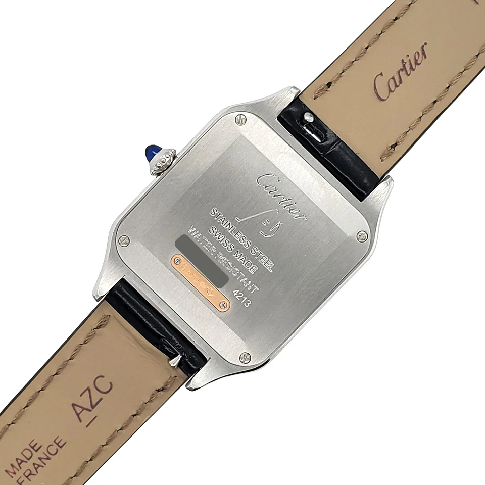 Unworn Cartier Santos Dumont 38mm Steel Rose Gold Silver Dial Ladies Watch W2SA0012 Box Papers - Image 5
