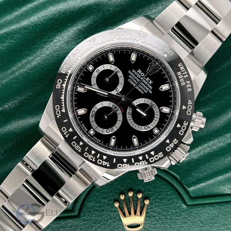 Unworn Rolex Cosmograph Daytona 40mm Ceramic Bezel Black Dial Steel Watch 116500LN Box Papers