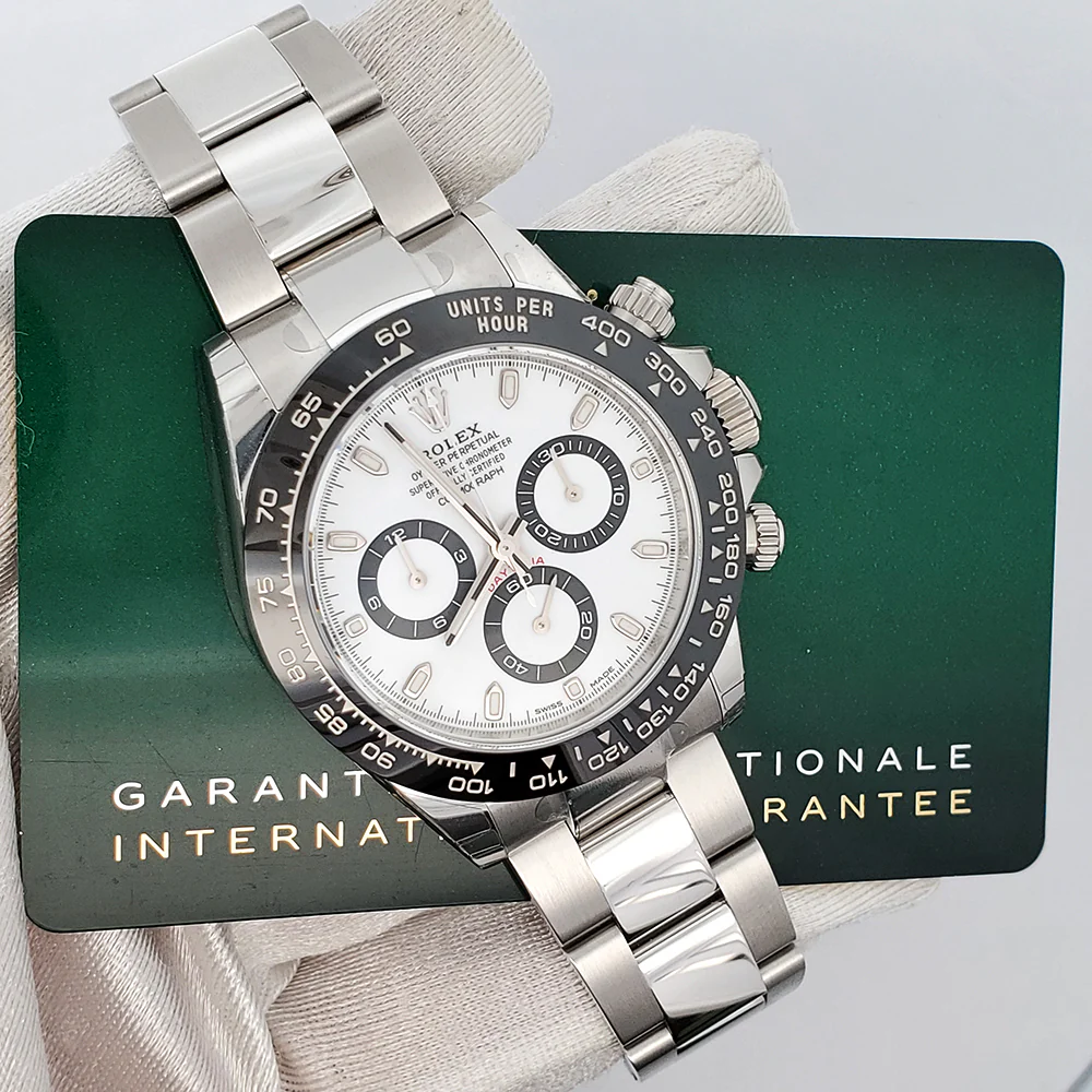Unworn Rolex Cosmograph Daytona 40mm White Panda Index Dial Steel Watch 116500LN 2023 Box Papers - Image 3