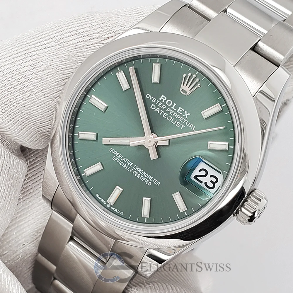 Unworn Rolex Datejust 31mm 278240 Mint Green Index Dial Stainless Steel Oyster Watch 2022 Box Papers - Image 2