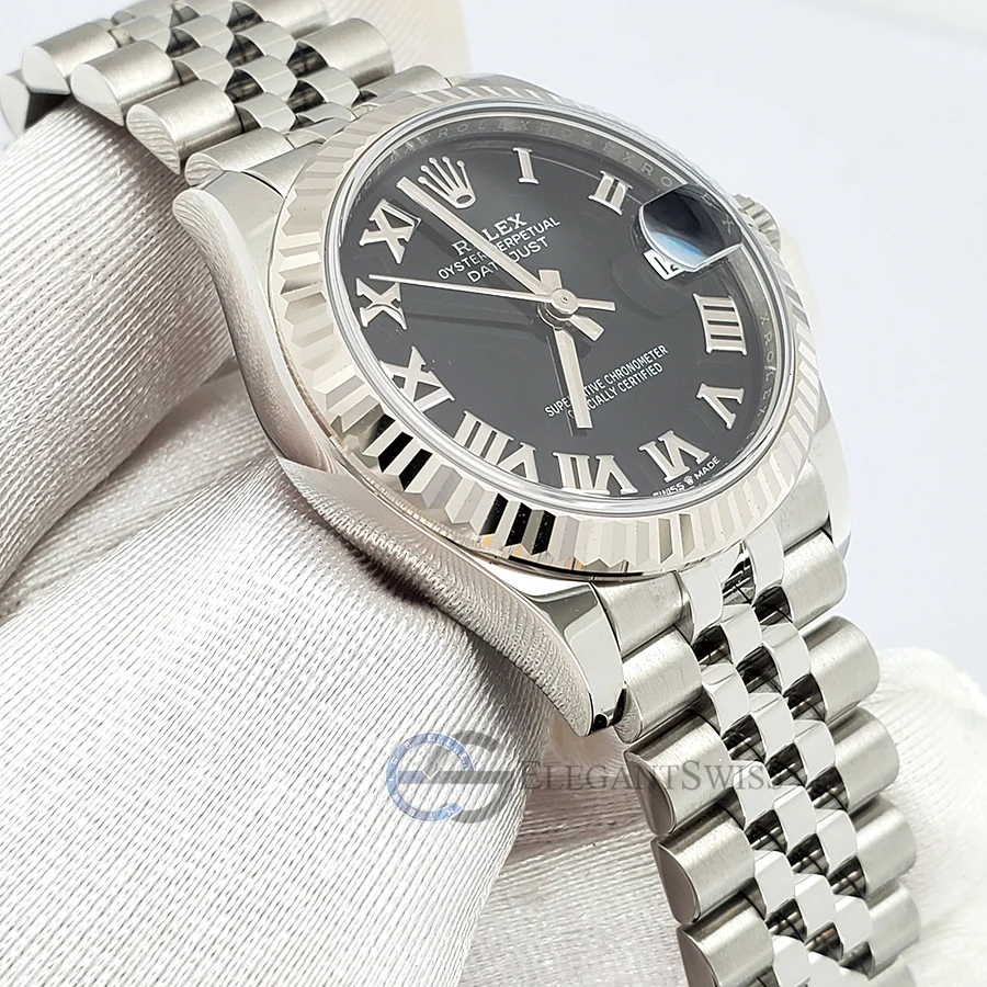 Unworn Rolex Datejust 31mm 278274 Black Roman Dial Stainless Steel Jubilee Watch 2021 Box Papers - Image 3