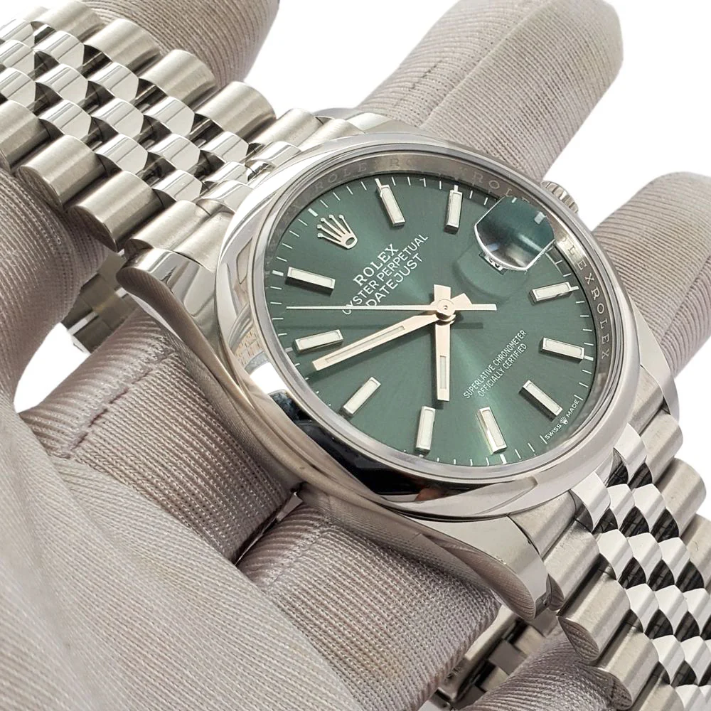Unworn Rolex Datejust 36mm 126200 Mint Green Dial Stainless Steel Jubilee Watch 2022 Box Papers - Image 2