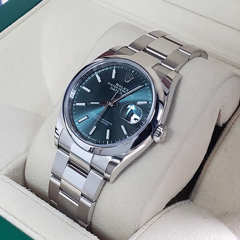 Unworn Rolex Datejust 36mm 126200 Mint Green Dial Stainless Steel Watch 2022 Box Papers - Image 3