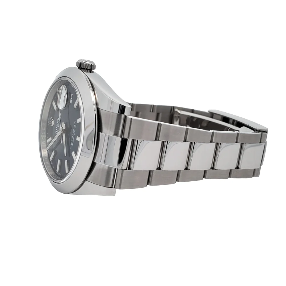 Unworn Rolex Datejust 41 126300 Blue Motif Dial Stainless Steel Oyster Watch 2023 Box Papers - Image 4