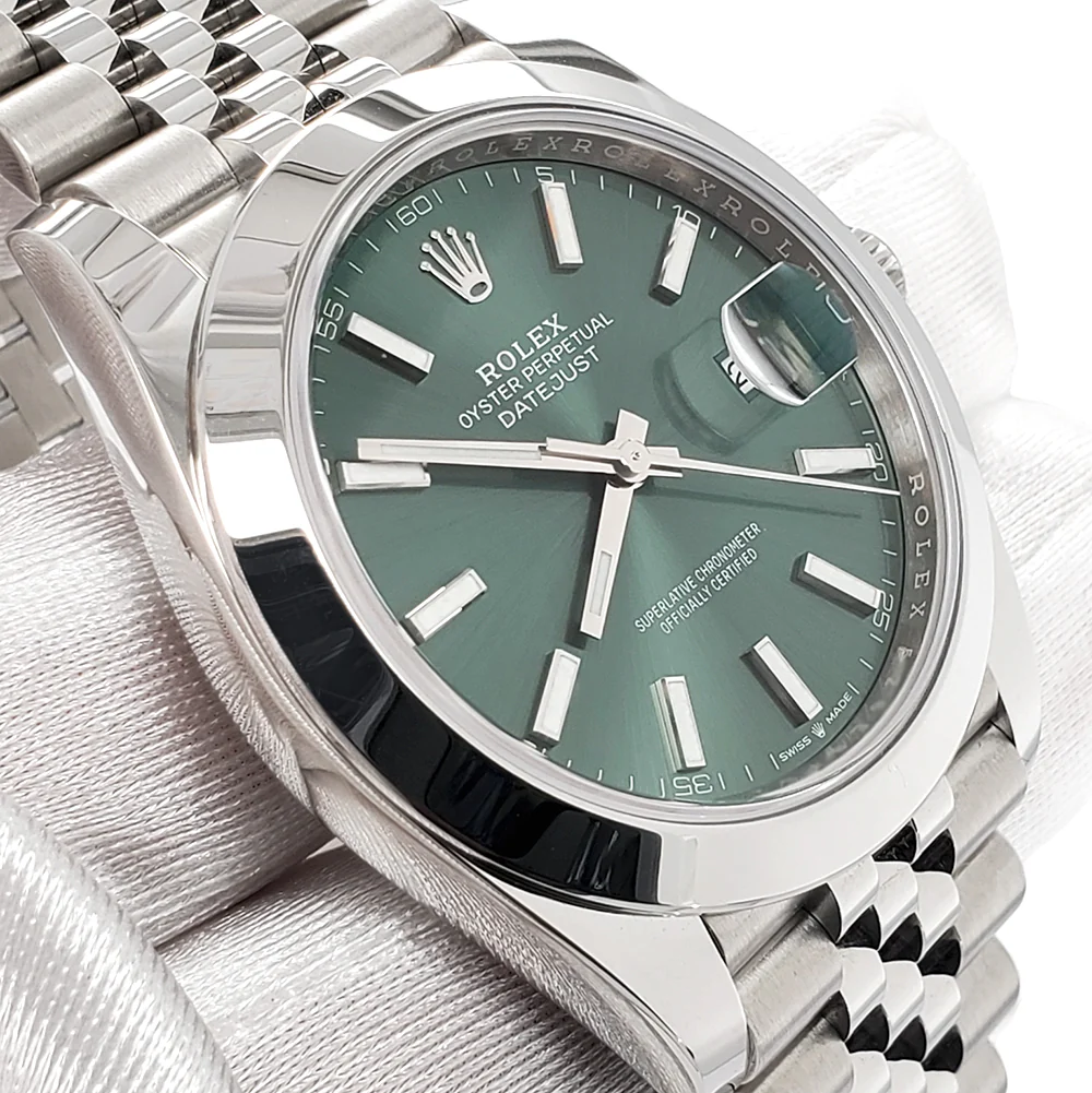 Unworn Rolex Datejust 41 126300 Mint Green Dial Stainless Steel Jubilee Watch 2023 Box Papers - Image 2