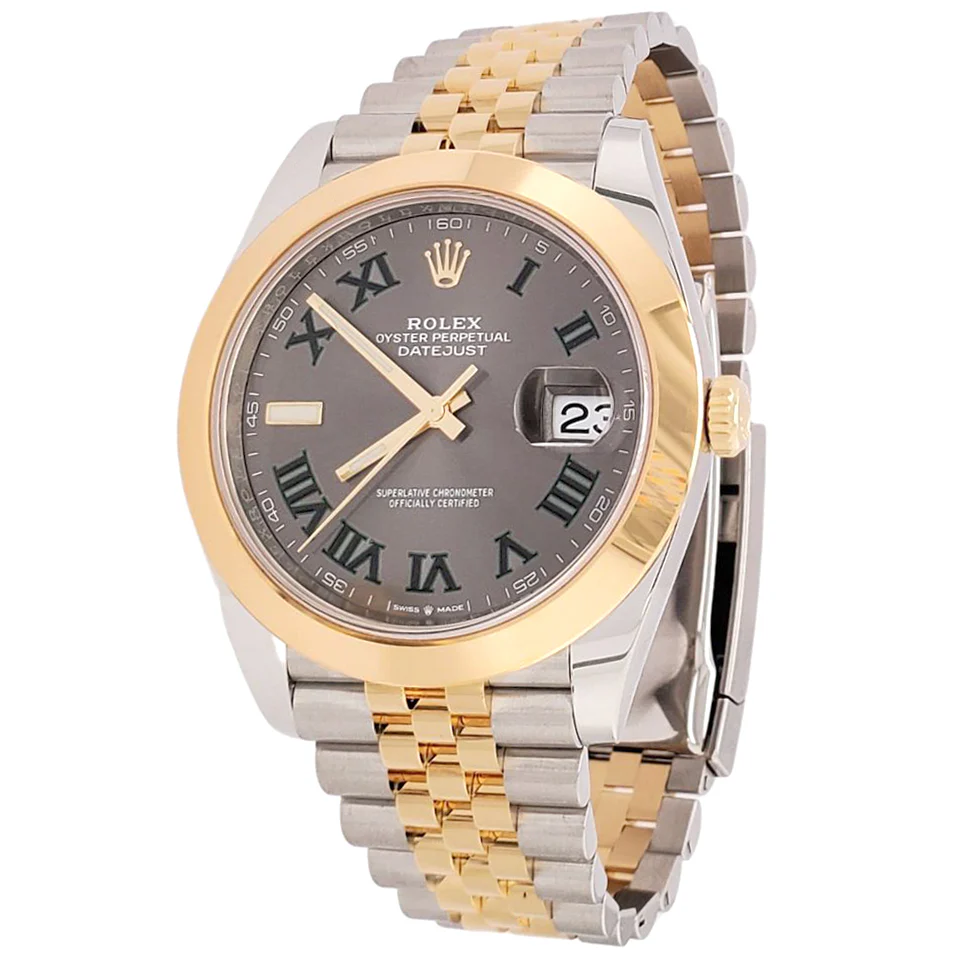 Unworn Rolex Datejust 41 126303 Wimbledon Slate Dial Jubilee Watch 2022 Box Papers