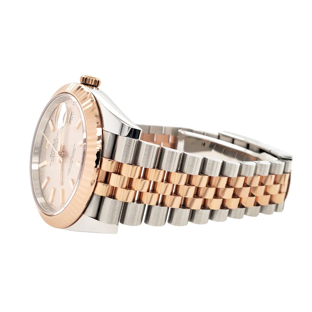 Unworn Rolex Datejust 41 126331 Pink Sundust Index Dial Rose Gold/Steel Jubilee Watch 2022 Box Papers - Image 4