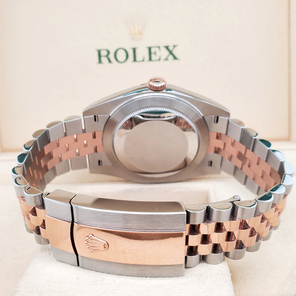 Unworn Rolex Datejust 41 126331 Pink Sundust Index Dial Rose Gold/Steel Jubilee Watch 2022 Box Papers - Image 5