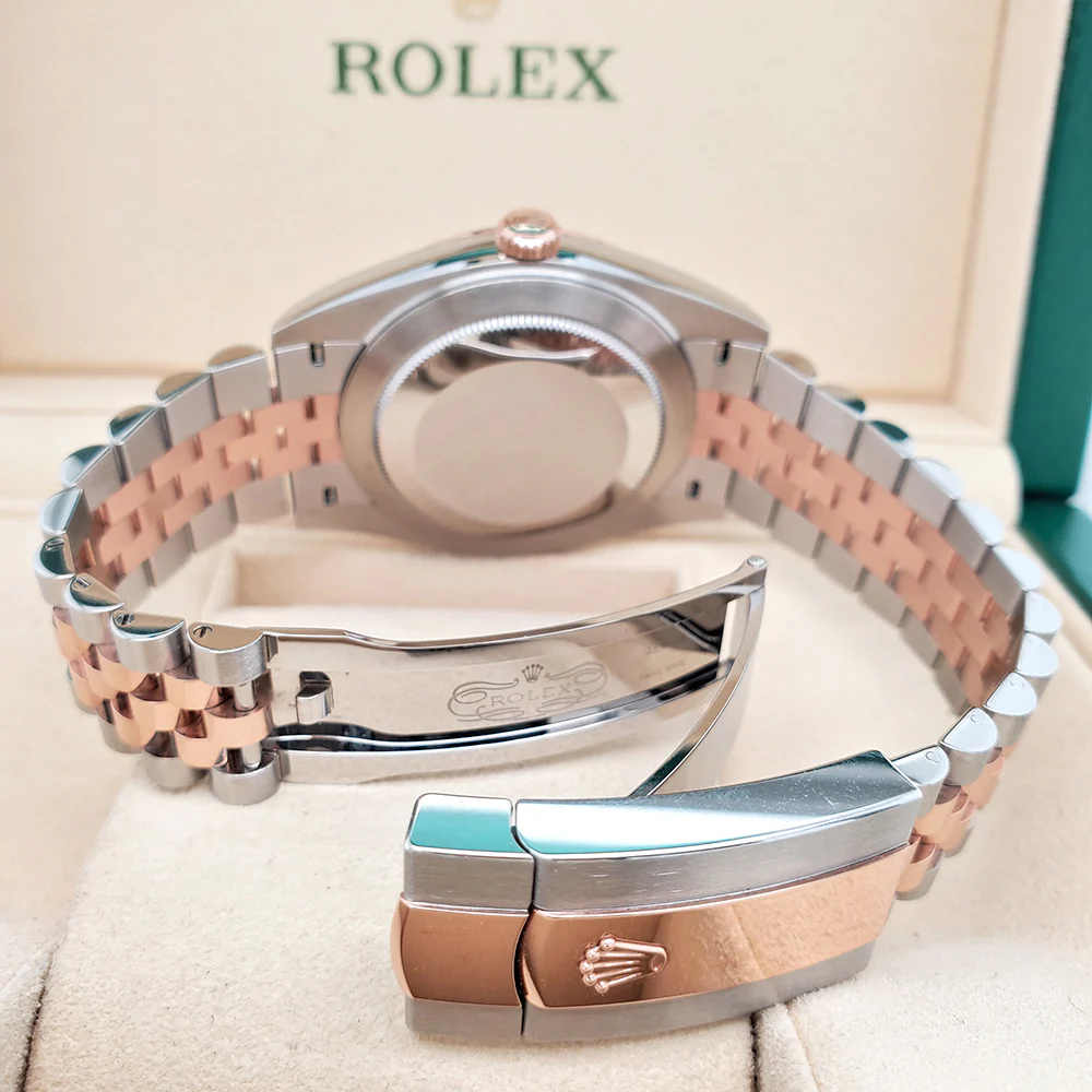Unworn Rolex Datejust 41 126331 Pink Sundust Index Dial Rose Gold/Steel Jubilee Watch 2022 Box Papers - Image 6