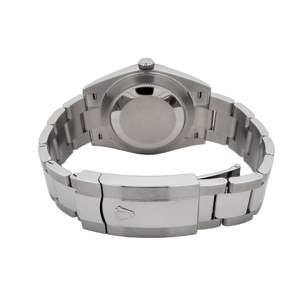 Unworn Rolex Datejust 41 126334 Blue Motif White Gold Fluted Steel Watch 2023 Box Papers - Image 5