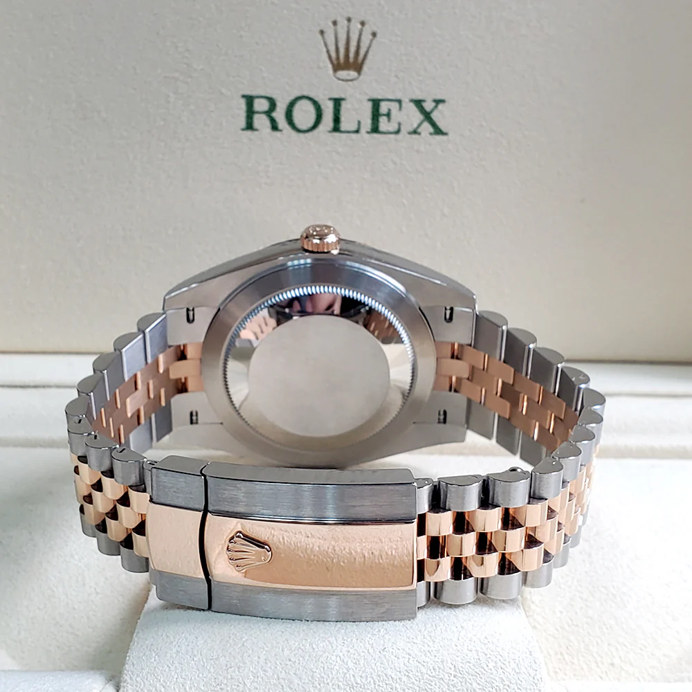 Unworn Rolex Datejust 41 Pink Sundust Diamond Dial Rose Gold Steel Jubilee 126301 Box Papers 2022 - Image 5