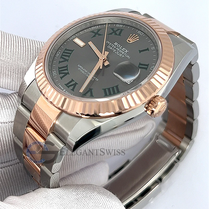 Unworn Rolex Datejust 41 Wimbledon Green Slate Dial Oyster Watch 126331 Box Papers 2022 - Image 2