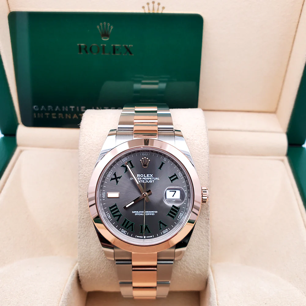 Unworn Rolex Datejust 41 Wimbledon Slate Dial 2-tone Rose Gold/Steel Oyster 126301 Watch 2022 Box Papers - Image 2