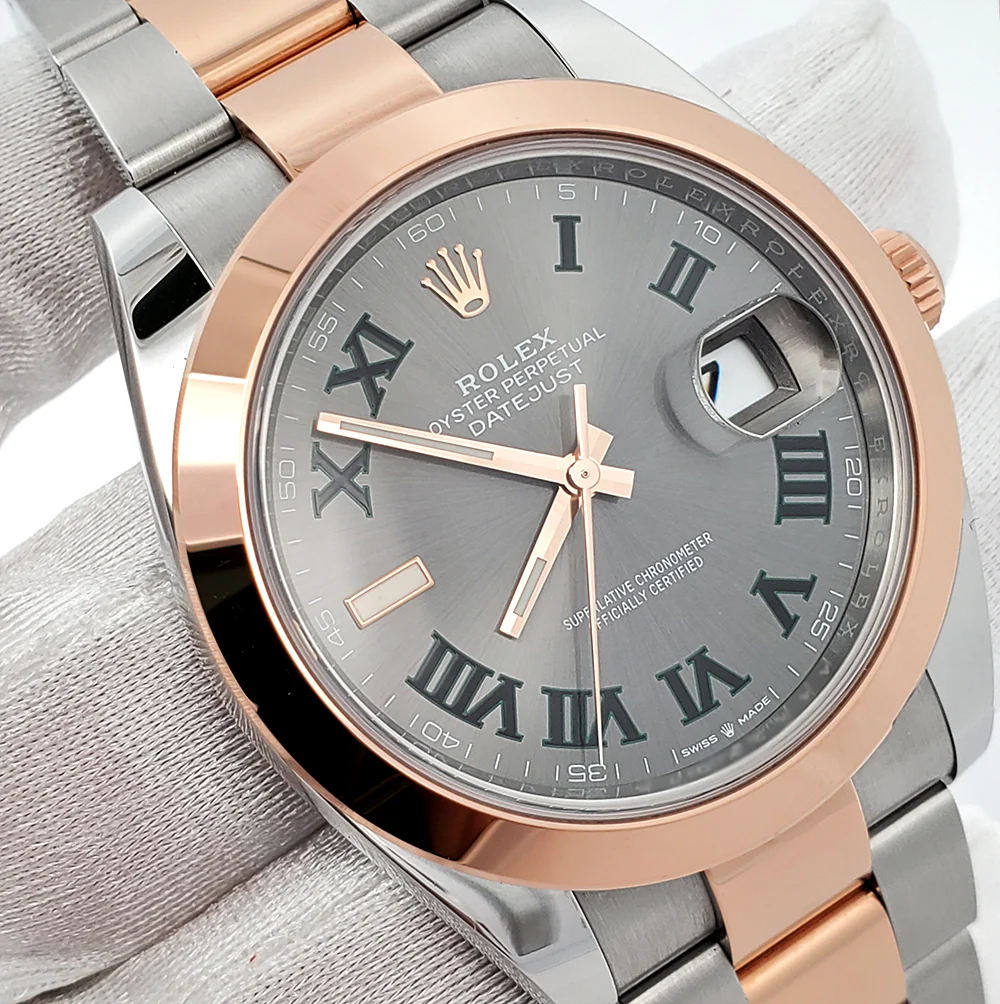 Unworn Rolex Datejust 41 Wimbledon Slate Dial 2-tone Rose Gold/Steel Oyster 126301 Watch 2022 Box Papers - Image 3