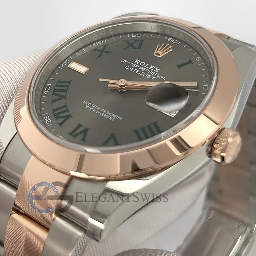 Unworn Rolex Datejust 41 Wimbledon Slate Dial Rose Gold Steel Oyster 126301 Watch 2021 Box Papers - Image 2